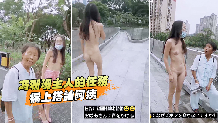 冯珊珊主人的任务桥上搭讪阿姨.